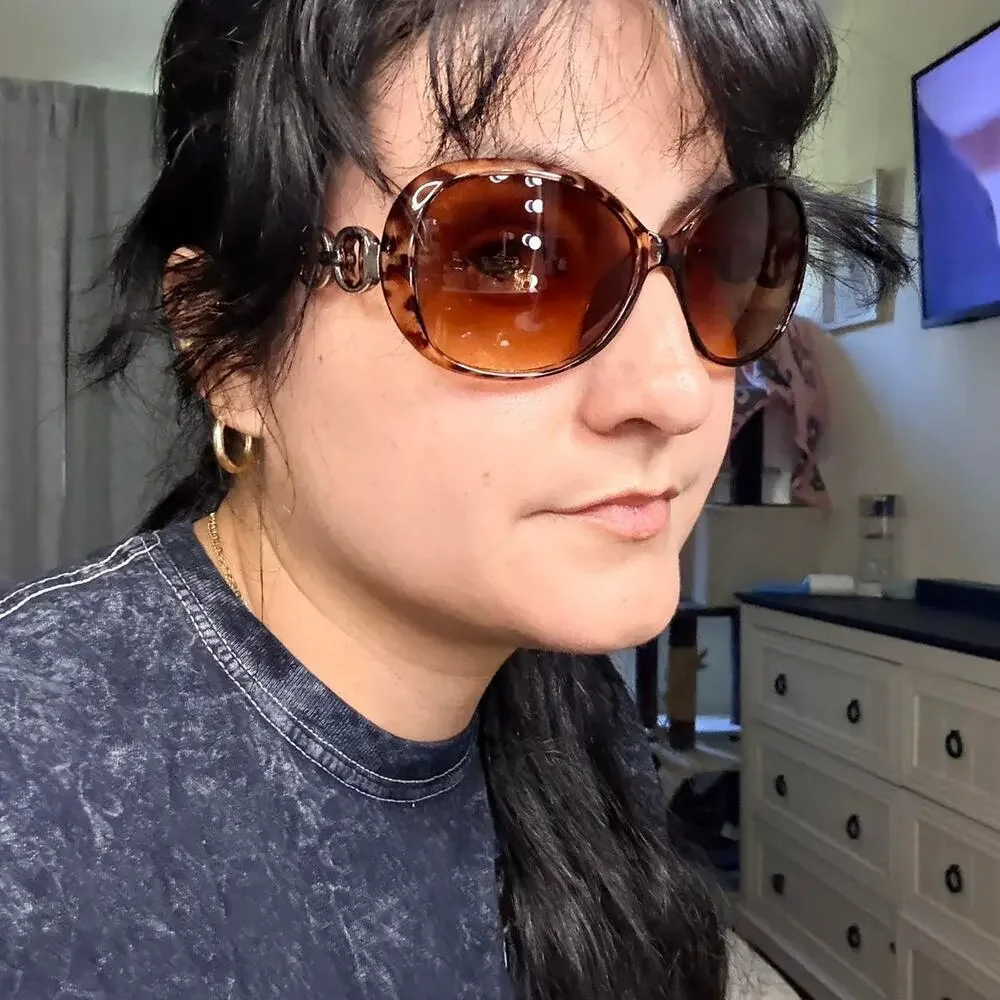 Women's Sunglasses Brown oversized y2k tortoise shell